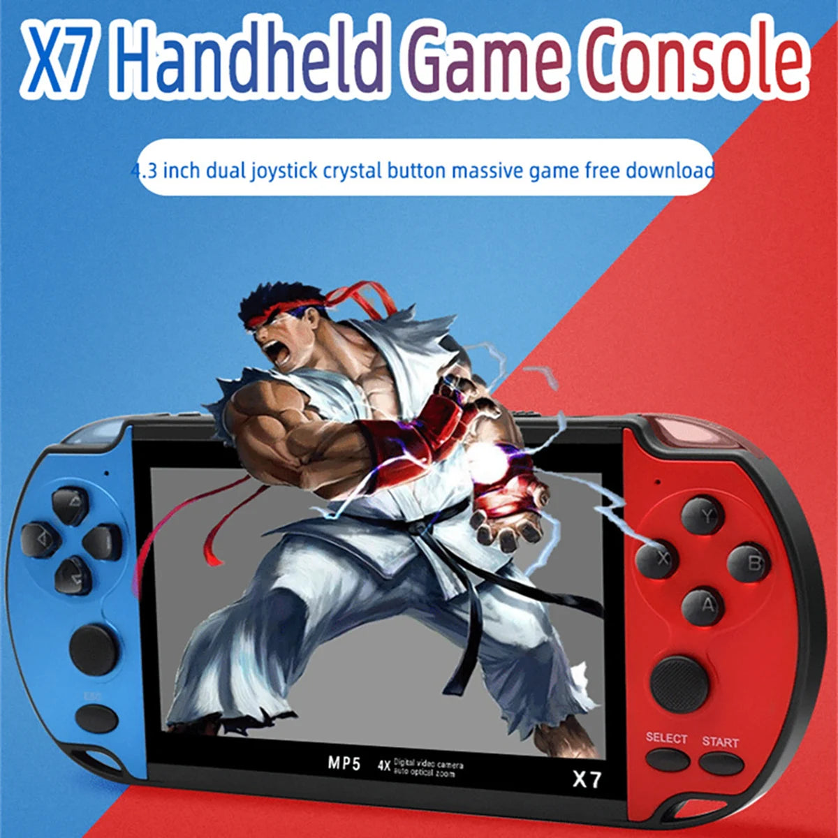 ArcadiaMini™ X7 4.3inch Game Console - Built-in 6000+ Games