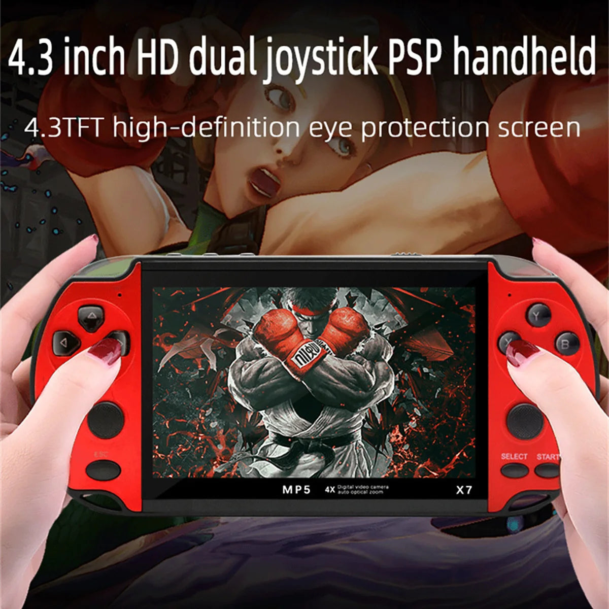 ArcadiaMini™ X7 4.3inch Game Console - Built-in 6000+ Games