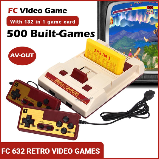 Family Computer TV Game Console Built in 632 Classic Games