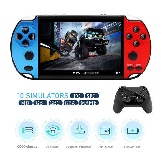 ArcadiaMini™ X7 4.3inch Game Console - Built-in 6000+ Games